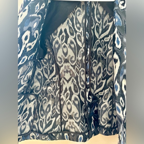 Rag & Bone Vibrant Blue & White Ikat Blazer Size 10 - Picture 7 of 9